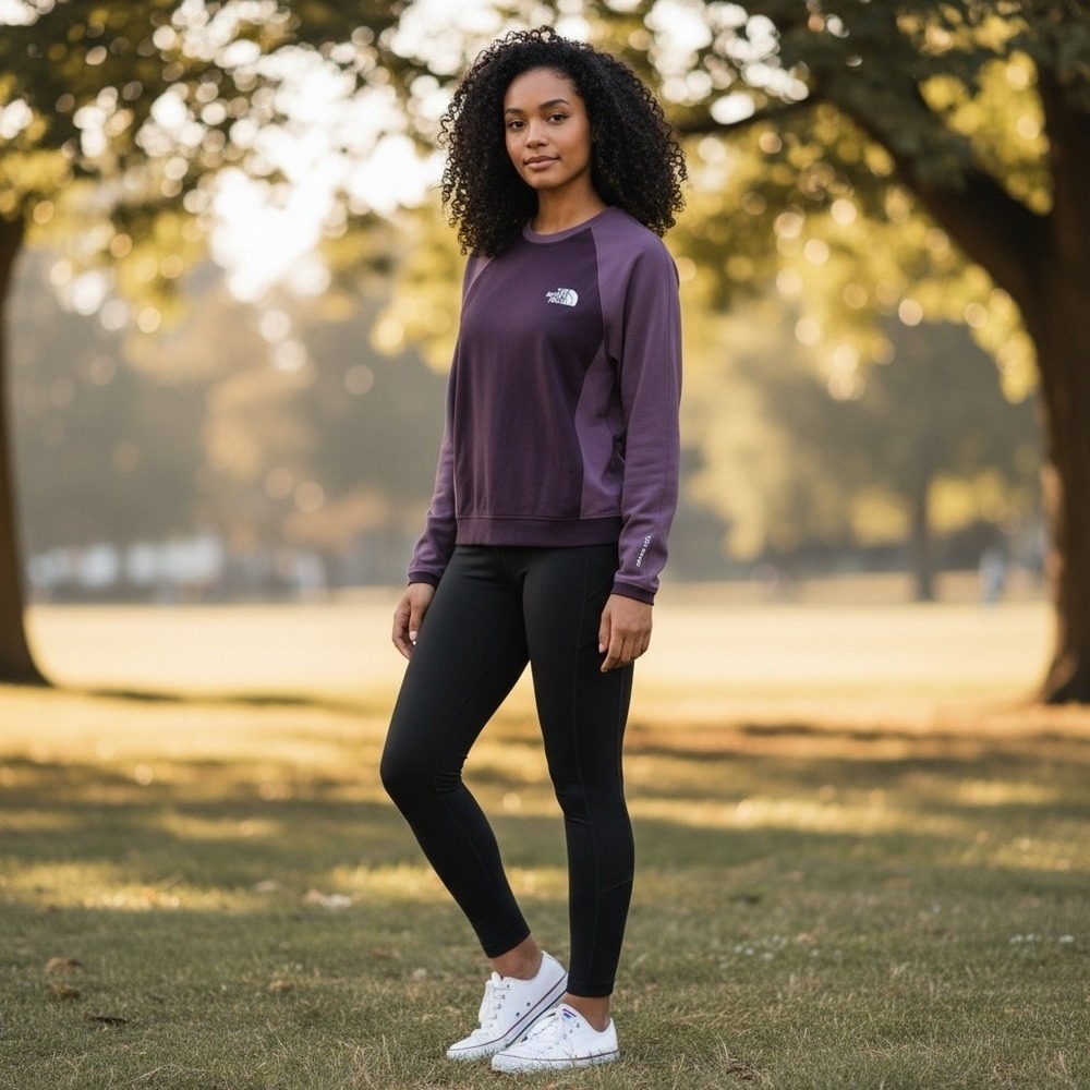 NWT North Face Women's Tekwear Futrflc Sweatshirt L Purple Gorpcore Athleisure - Picture 1 of 9